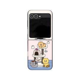 [S2B] KAKAO FRIENDS CHOONSIK Magnetic Door Bumper Wallet Card Case Compatible with Galaxy Z Flip 6 – Dual-Layer Protection, Card Storage (2), Smart Ring - Made in Korea